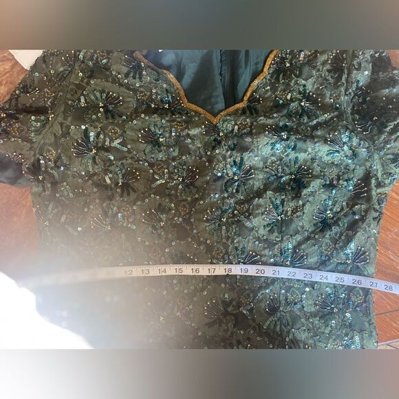 Vintage Stenay plus size green sequin dress - Picture 7 of 12